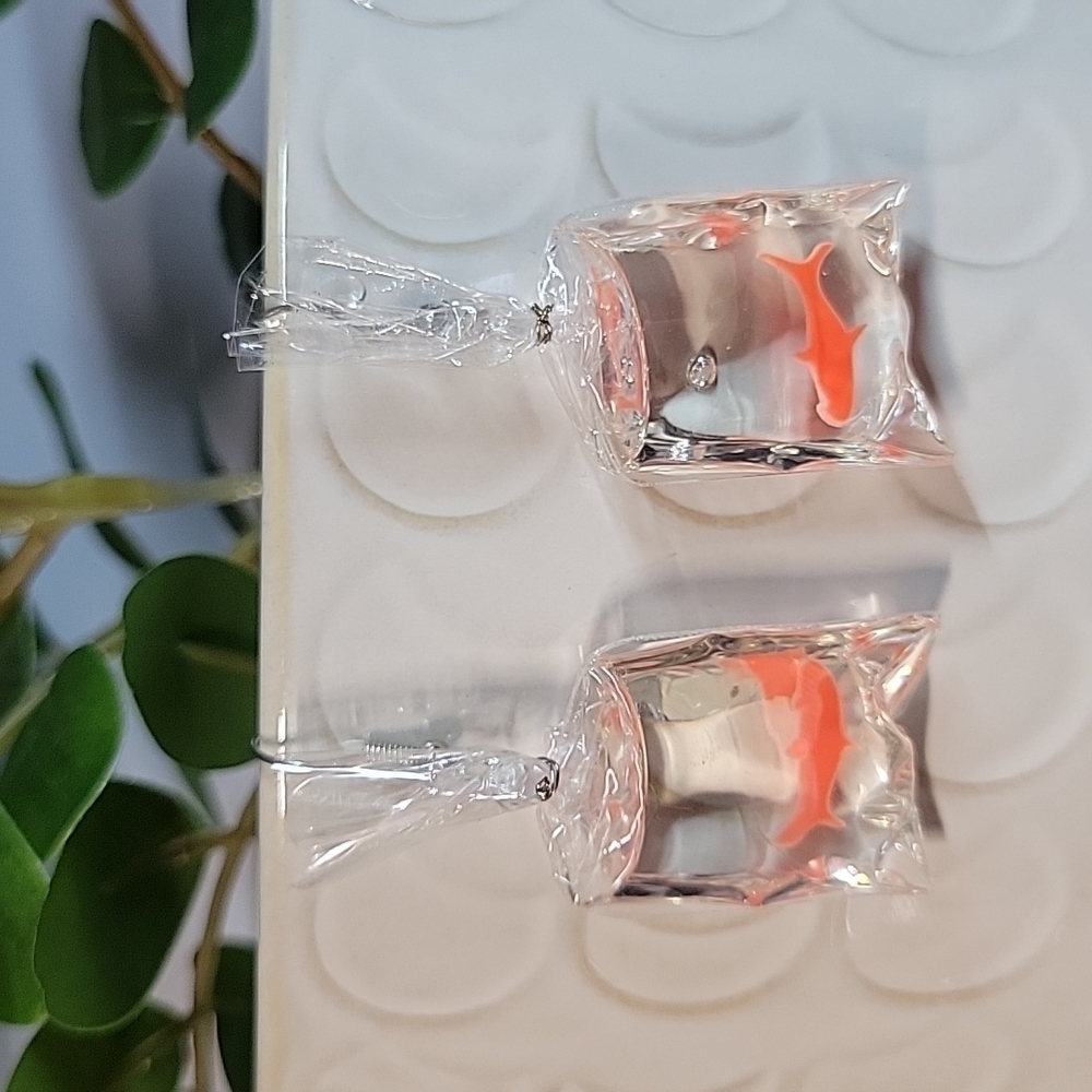 Carnival Winner Pet Goldfish Drop Earrings
